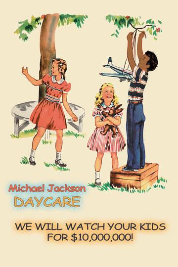 Michael Jackson Daycare 28x42 Giclee on Canvas