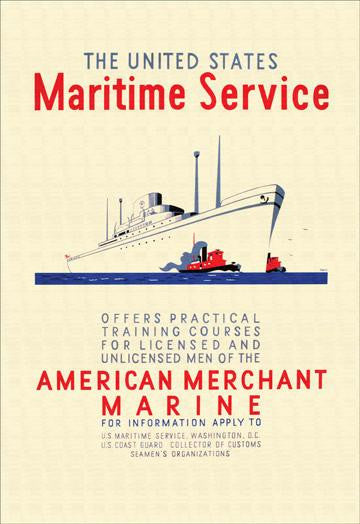 American Mechant Marine 28x42 Giclee on Canvas