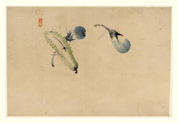 Japanese Pickle & Plums 28x42 Giclee on Canvas