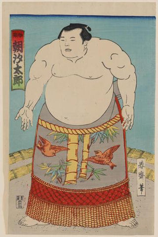 Sumo Wrestler 28x42 Giclee on Canvas