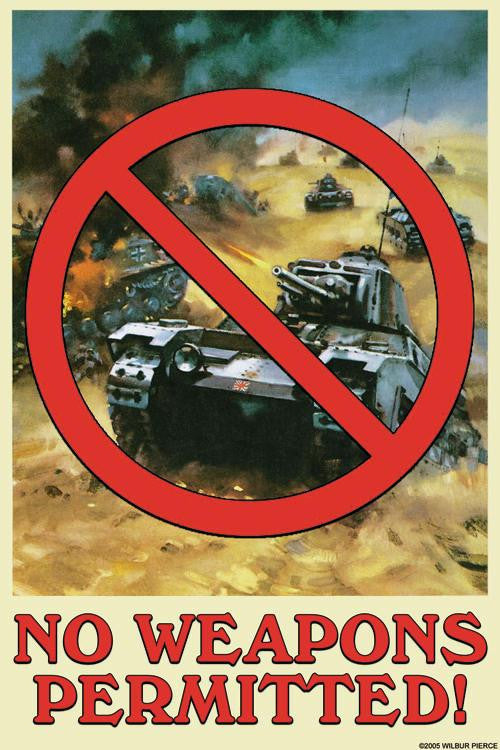 No Weapons Permitted 28x42 Giclee on Canvas