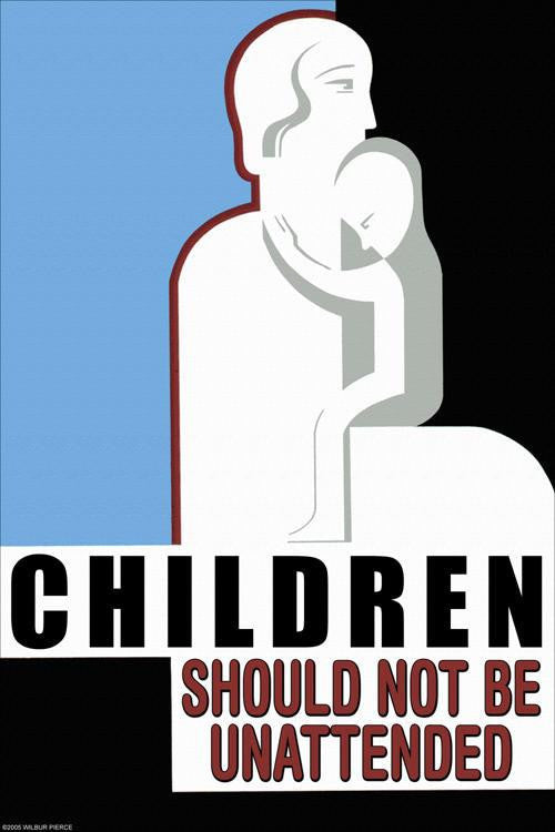 Children Should not be Unattended 28x42 Giclee on Canvas