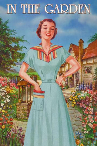 InThe Garden 50&#39;s RetroDress I 28x42 Giclee on Canvas