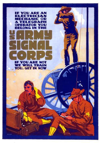 US Army Signal Corps 28x42 Giclee on Canvas