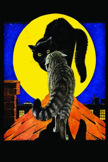 Cats on a Cold Tin Roof 28x42 Giclee on Canvas