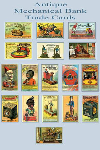 Mechanical Bank Trade Cards 28x42 Giclee on Canvas