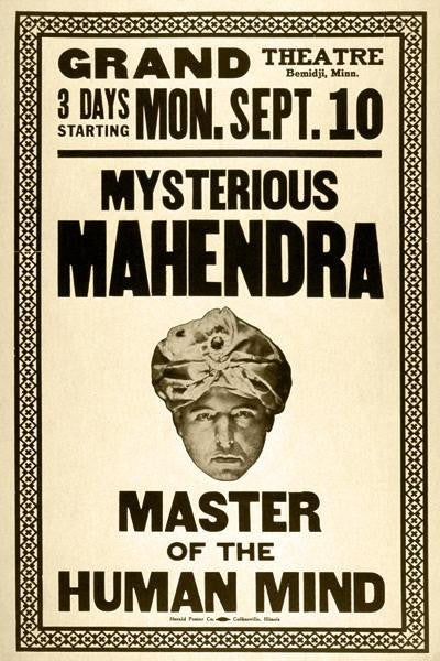 Mysterious Mahendra master of the human mind 28x42 Giclee on Canvas