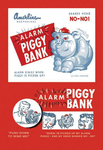 Alarm Piggy Bank 28x42 Giclee on Canvas