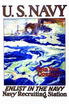 U.S. Navy - Help your country! Enlist in the Navy 28x42 Giclee on Canvas