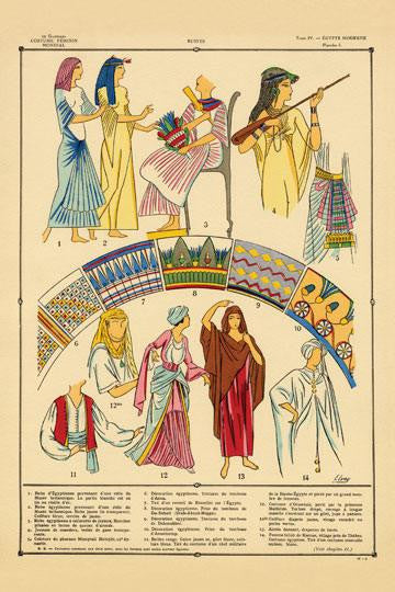 Modern Egyptian Feminine Costume #1 Bustes 28x42 Giclee on Canvas