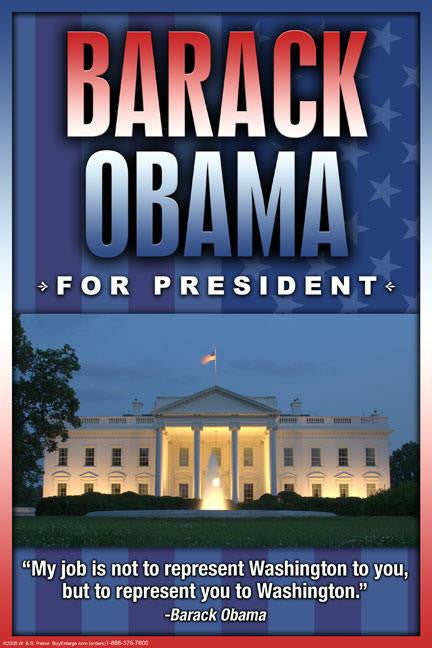 Barack Obama for President 28x42 Giclee on Canvas