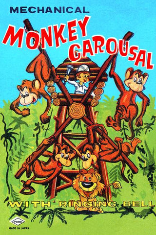 Mechanical Monkey Carousal 28x42 Giclee on Canvas