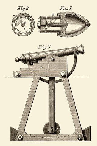 Device for Adjusting Cannon Trajectory and Accuracy 28x42 Giclee on Canvas