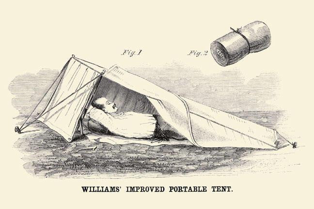 William&#39;s Improved Portable Tent 28x42 Giclee on Canvas