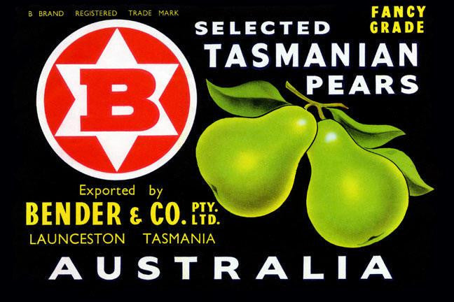 Bender & Co. Selected Tasmanian Pears 28x42 Giclee on Canvas