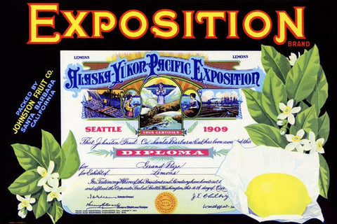 Alaska-Yukon-Pacific Exposition Lemons 28x42 Giclee on Canvas