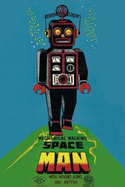 Mechanical Walking Spaceman 28x42 Giclee on Canvas