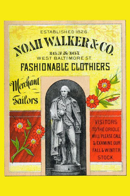 Noah Walker & Co. Fashionable Clothiers 28x42 Giclee on Canvas