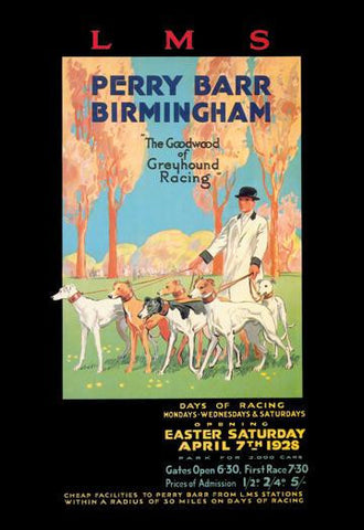 Perry Barr  Birmingham - Greyhound Racing 12x18 Giclee on canvas