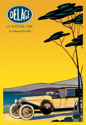 Delage - Out for a Drive 12x18 Giclee on canvas