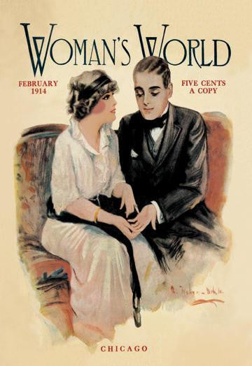 Woman&#39;s World  February 1914 12x18 Giclee on canvas