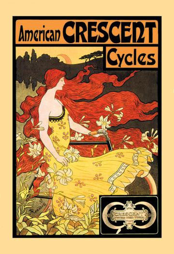 American Crescent Cycles 12x18 Giclee on canvas