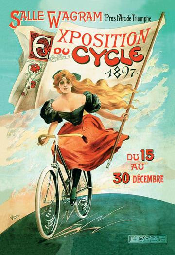 1897 Bicycle Exhibition 12x18 Giclee on canvas