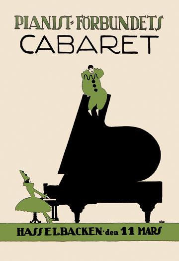 Pianist Forbundiets Cabaret 12x18 Giclee on canvas