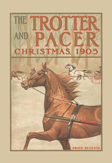 The Trotter and Pacer  Christmas 1905 12x18 Giclee on canvas