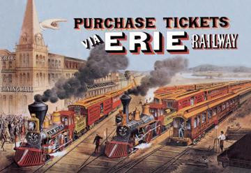 Purchase Tickets via Erie Railway 12x18 Giclee on canvas