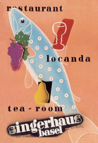 Singerhaus Basel: Restaurant  Locanda  Tea-Room 12x18 Giclee on canvas