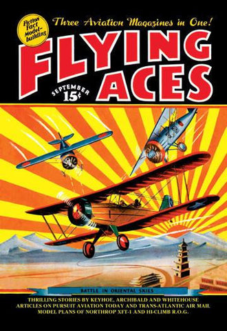 Flying Aces over the Rising Sun 12x18 Giclee on canvas