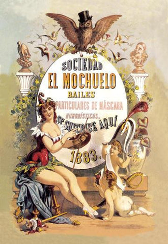 Sociedad el Mochuelo Bailes 12x18 Giclee on canvas