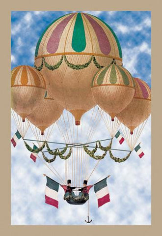 Balloon Flotill Highly Decorated Balloons sport the Italian Flag and its colors 12x18 Giclee on canvas