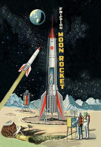 Friction Moon Rocket 12x18 Giclee on canvas