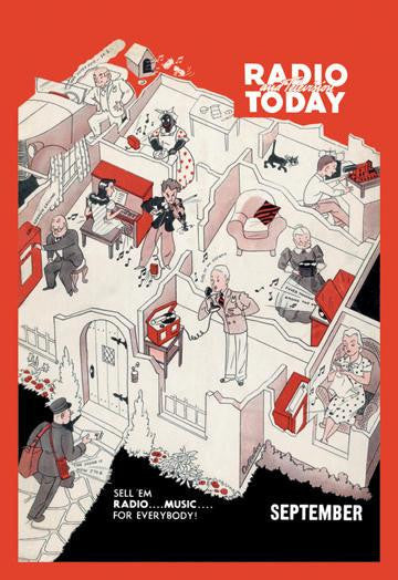 Radio and Television Today: Sell &#39;Em RadioeMusiceFor Everybody! 12x18 Giclee on canvas
