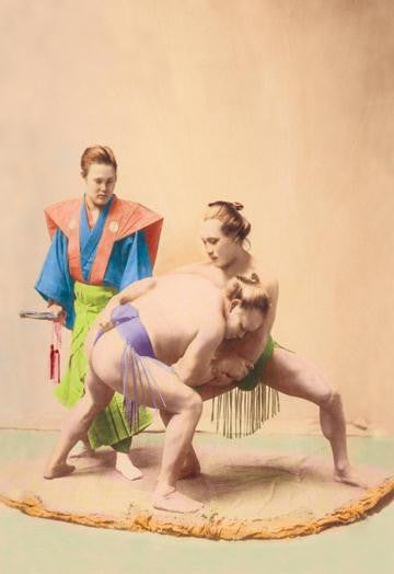 Sumo Wrestlers 12x18 Giclee on canvas