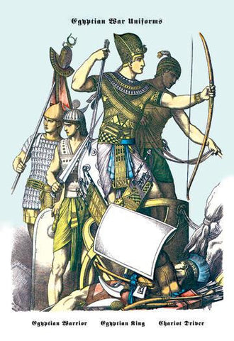 Egyptian War Uniforms: Egyptian Warrior  King and Driver 12x18 Giclee on canvas