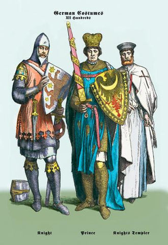 German Costumes: Knight and Prince 12x18 Giclee on canvas