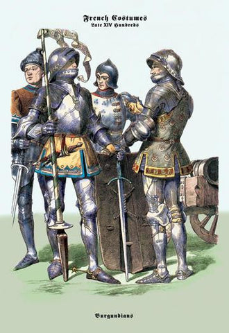 French Costumes: Burgundians in Armor #1 12x18 Giclee on canvas