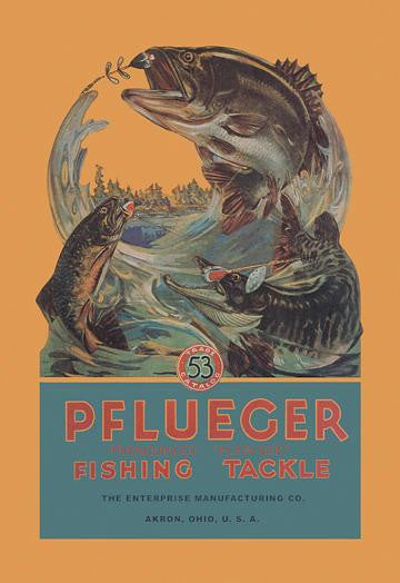 Pflueger Fishing Tackle 12x18 Giclee on canvas