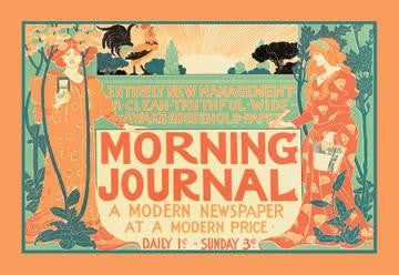 Morning Journal - A Modern Newspaper 12x18 Giclee on canvas