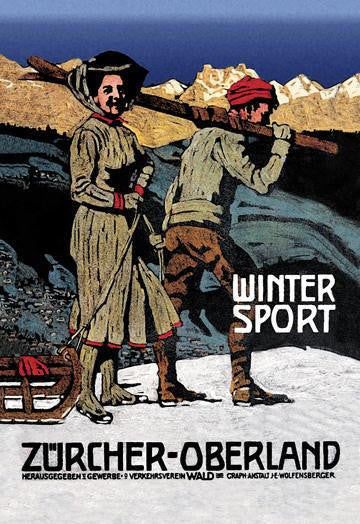 Winter Sport: Cross-Country Skiing 12x18 Giclee on canvas