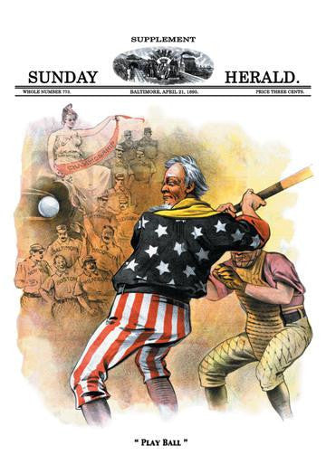 Sunday Herald Supplement: Play Ball 12x18 Giclee on canvas