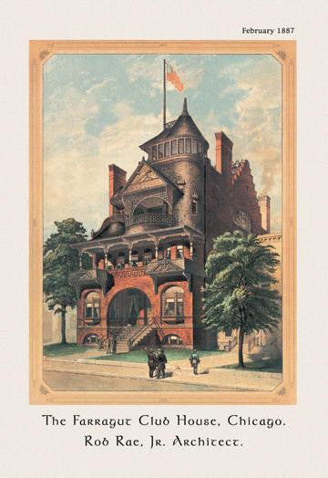 The Farragut Club House  Chicago 12x18 Giclee on canvas