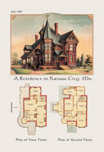 A Residence in Kansas City  Missouri 12x18 Giclee on canvas