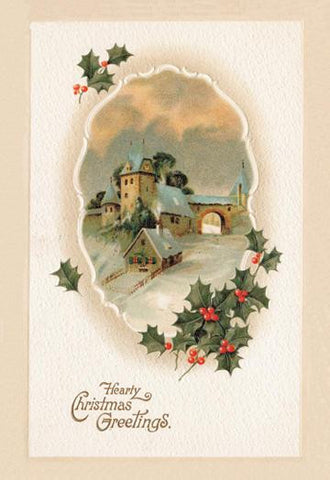 Hearty Christmas Greetings 12x18 Giclee on canvas