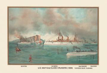 U.S. Navy 2nd Class Cruisers (1899) - Olympia 12x18 Giclee on canvas