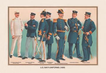 U.S. Navy Uniforms 1899 #4 12x18 Giclee on canvas