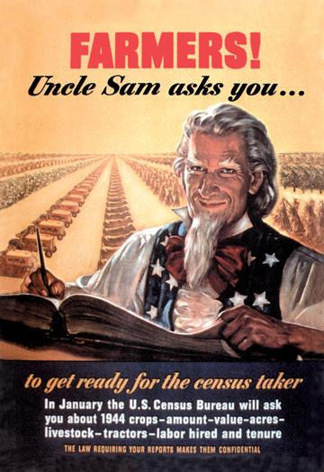 Farmers! Uncle Sam Asks Youe 12x18 Giclee on canvas